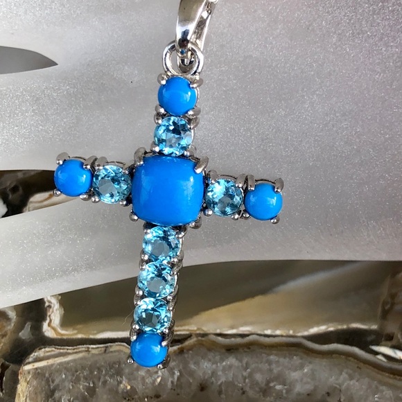 Pangea Mines Ceruleite & Blue Topaz Cross Enhancer - Picture 7 of 8